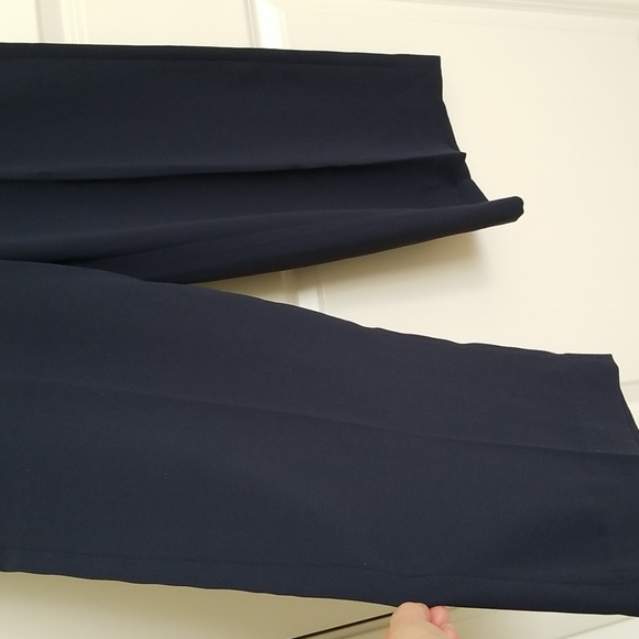 H&M Navy Gold-Button Wide-leg Cropped Pants - Picture 3 of 7